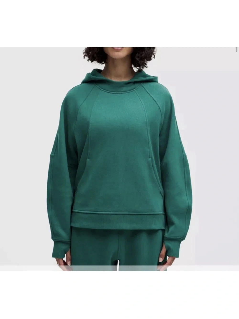 Lululemon Scuba Oversized Side Slit Hoodie Teal Lagoon cotton fleece Sz M/L